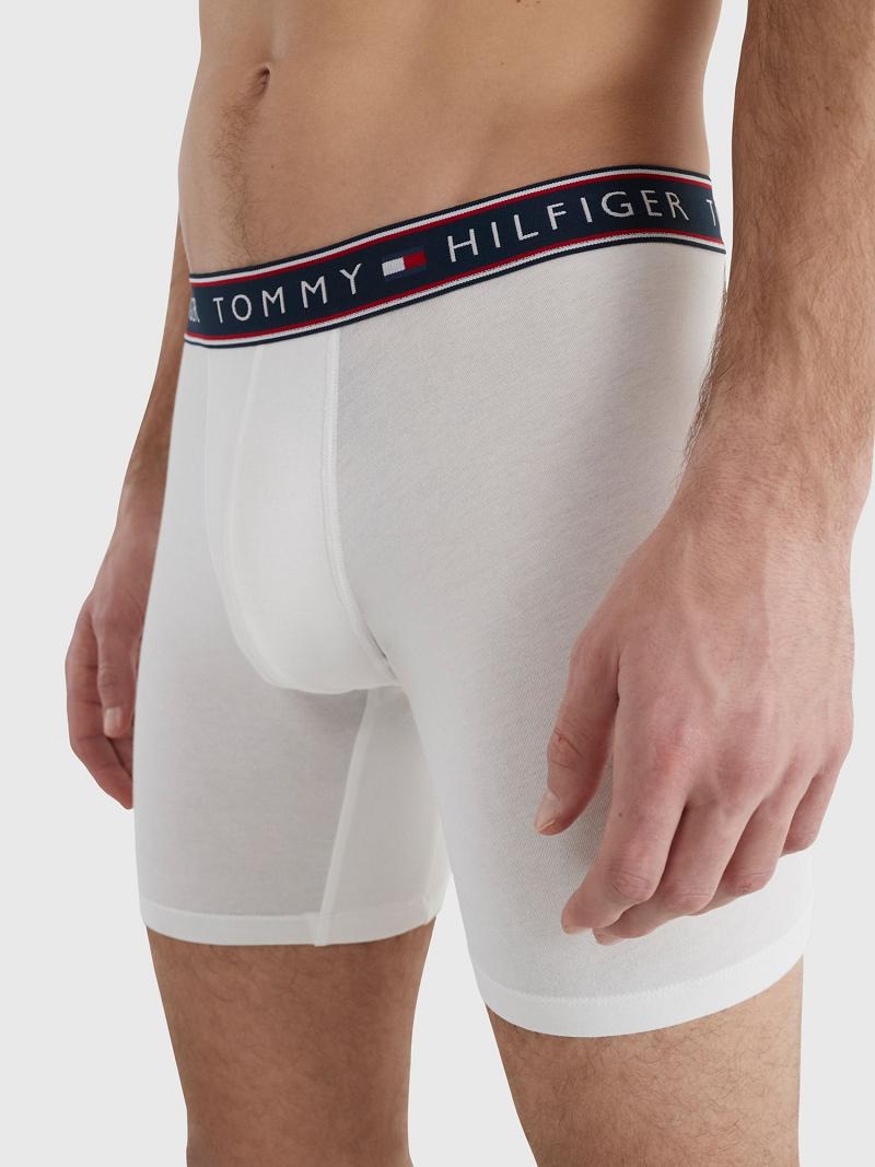 Férfi Tommy Hilfiger Stretch cotton boxer brief 3pk Boxer Briefs Fehér | HU 1389AHK